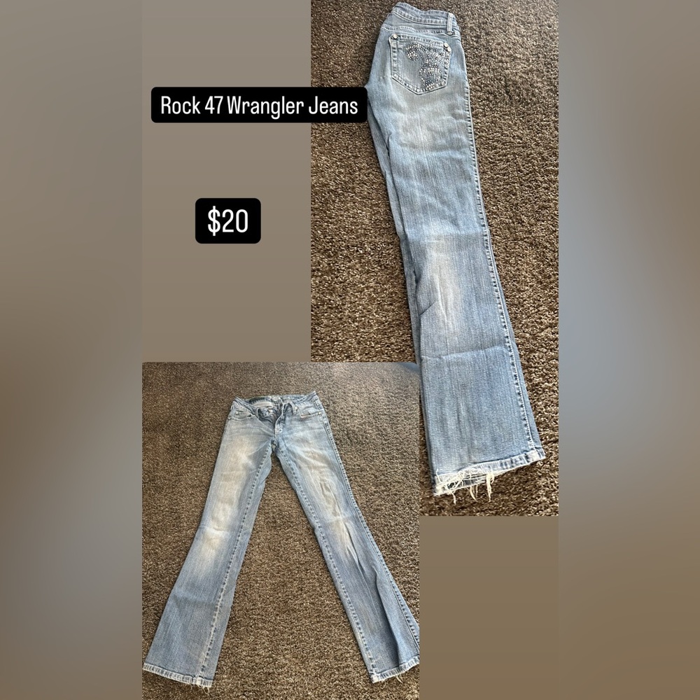 Rock 47 Wrangler Light Blue Boot Cut Jeans